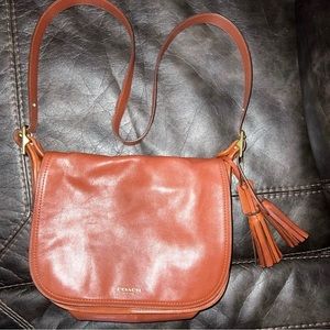 Coach brown leather messenger crossbody purse •Rare•